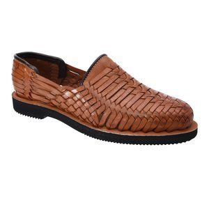 Men's Handmade Quality Leather Mexican Slip-On Huarache Closed-Toe Sandals 1431